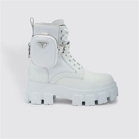 prada boots - white|prada 55 leather ankle boots.